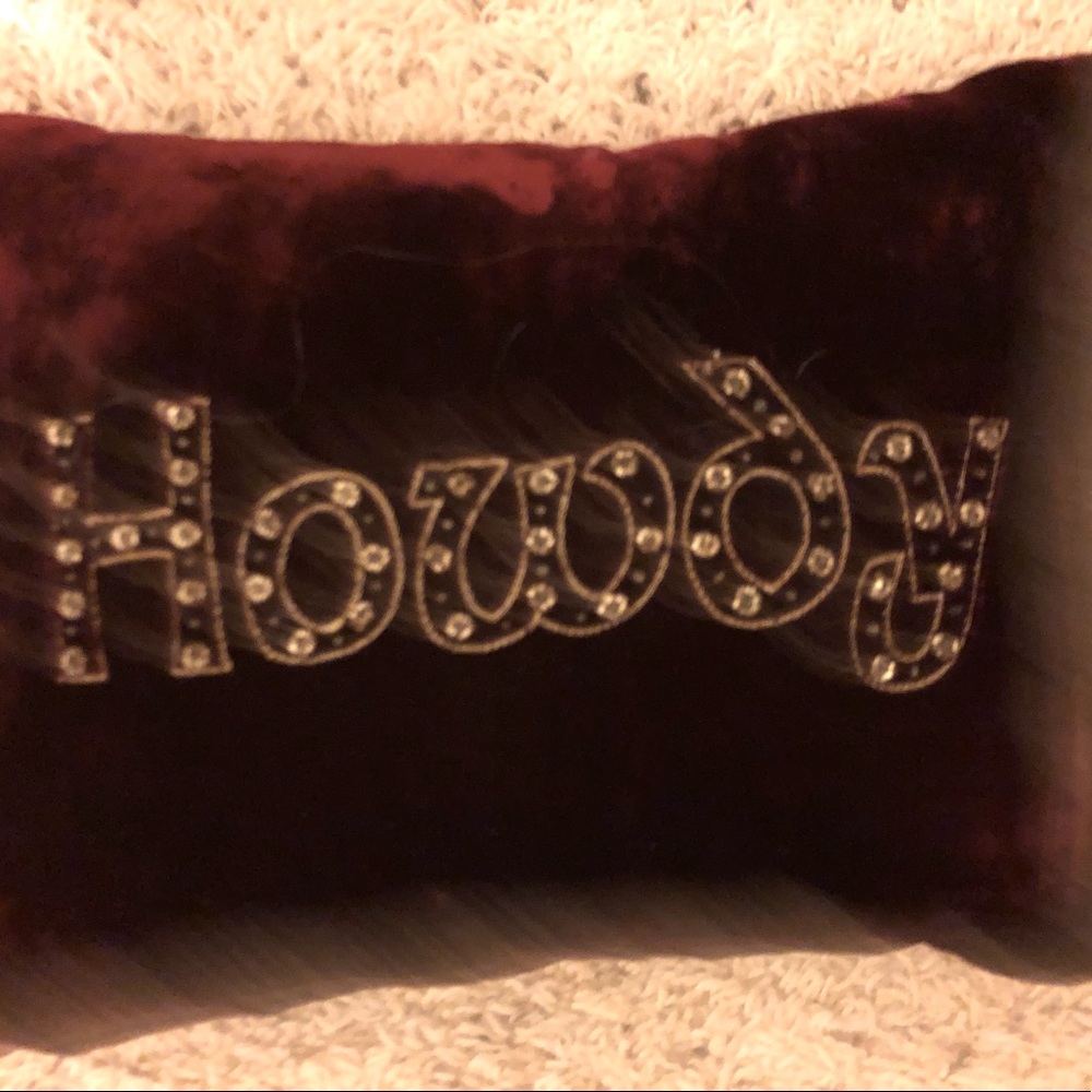 Howdy velvet pillow